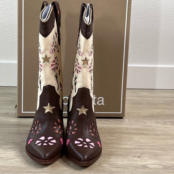 Dolce Vita Shoes - Dolce Vita Floral Western Cowboy Heeled Boots 7.5